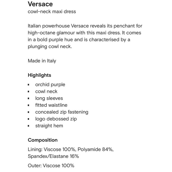 NWT Versace Runway 2023 Cowl Neck Draped Satin Maxi Dress Gown IT 42/US 6 - Picture 15 of 16